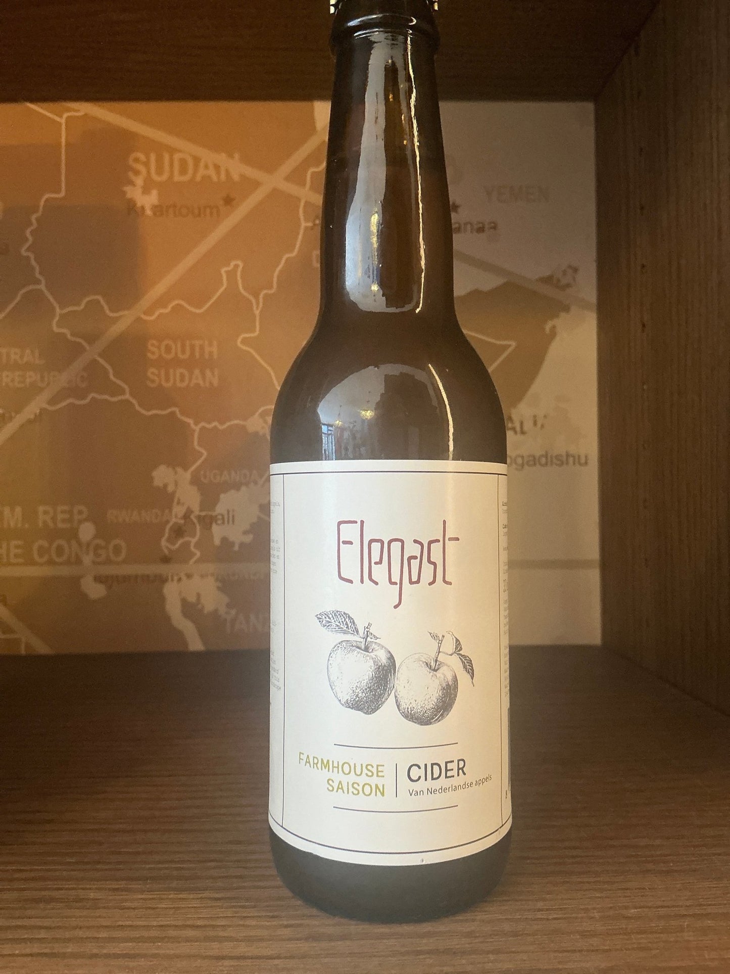 Elegast Organic Farmhouse Saison Cider bottle – 6.8% dry Dutch cider from organic apples, Untappd Community Award 2026