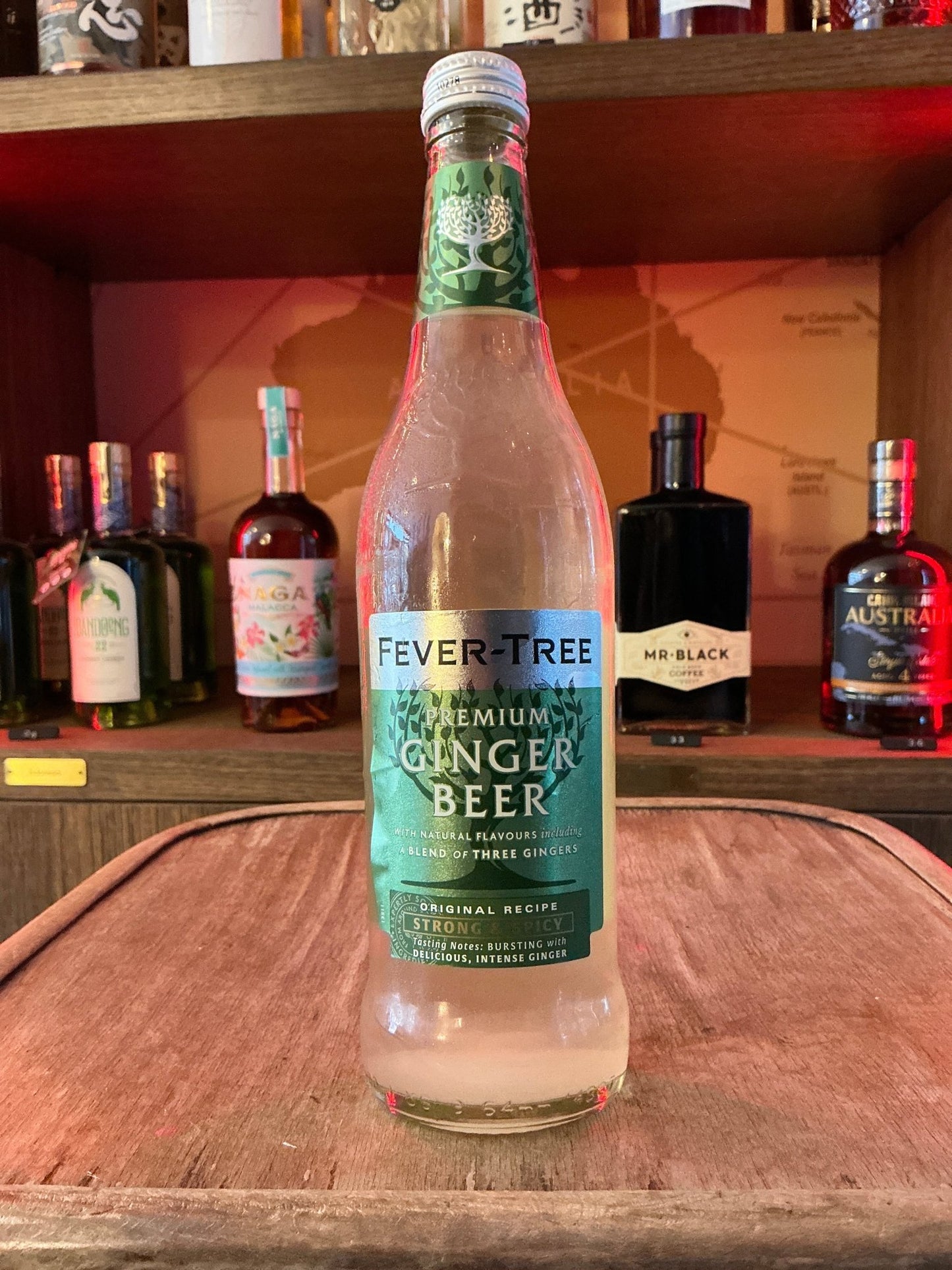 Fever Tree Ginger Beer 50cl bottle with premium botanical spiced mixer for gin, whisky, rum, bourbon, tequila, mezcal,.