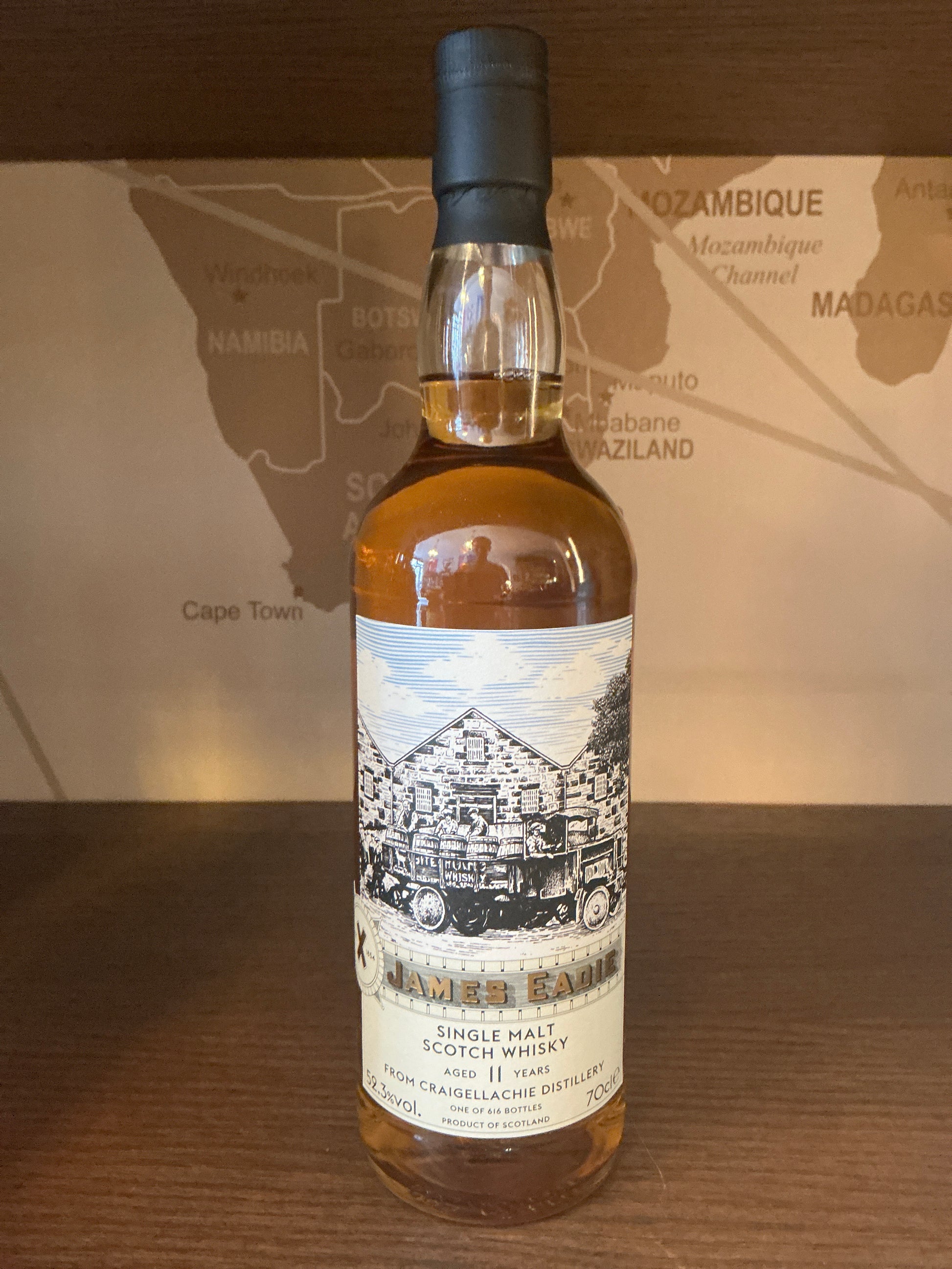 James Eadie Craigellachie 11 Year Old Amontillado Sherry Finish single malt Scotch whisky bottle, 52.3% ABV