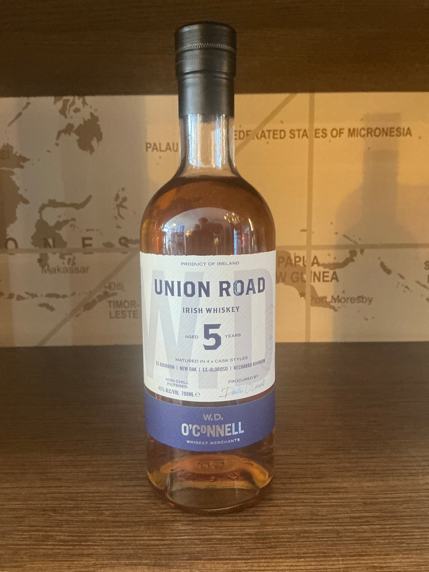 W.D. O'Connell Union Road 5 Year Old Irish Whiskey 70cl bottle, 43% ABV
