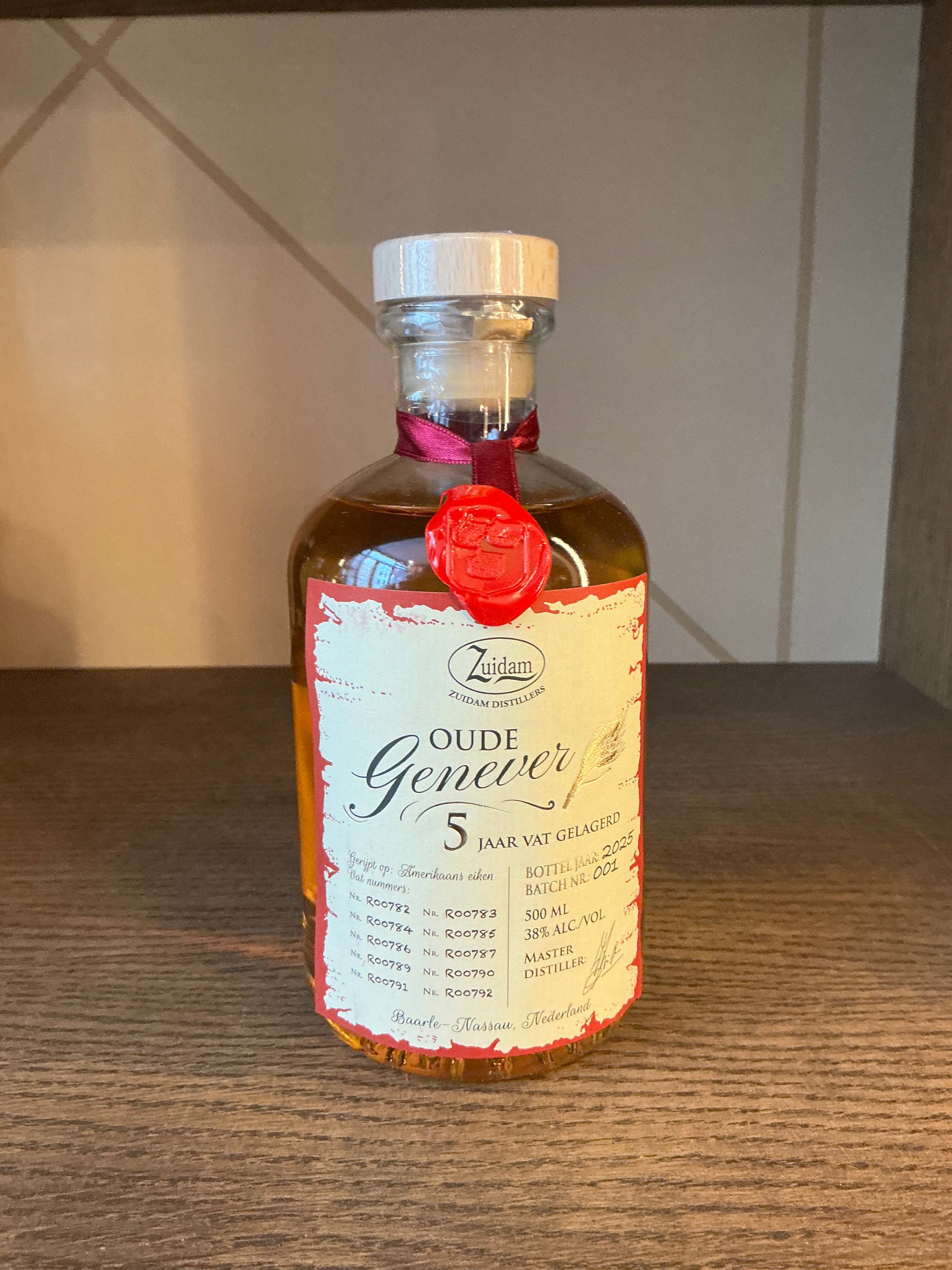 Zuidam Old Genever 5 Years – aged Dutch oude jenever bottle, Baarle-Nassau Netherlands