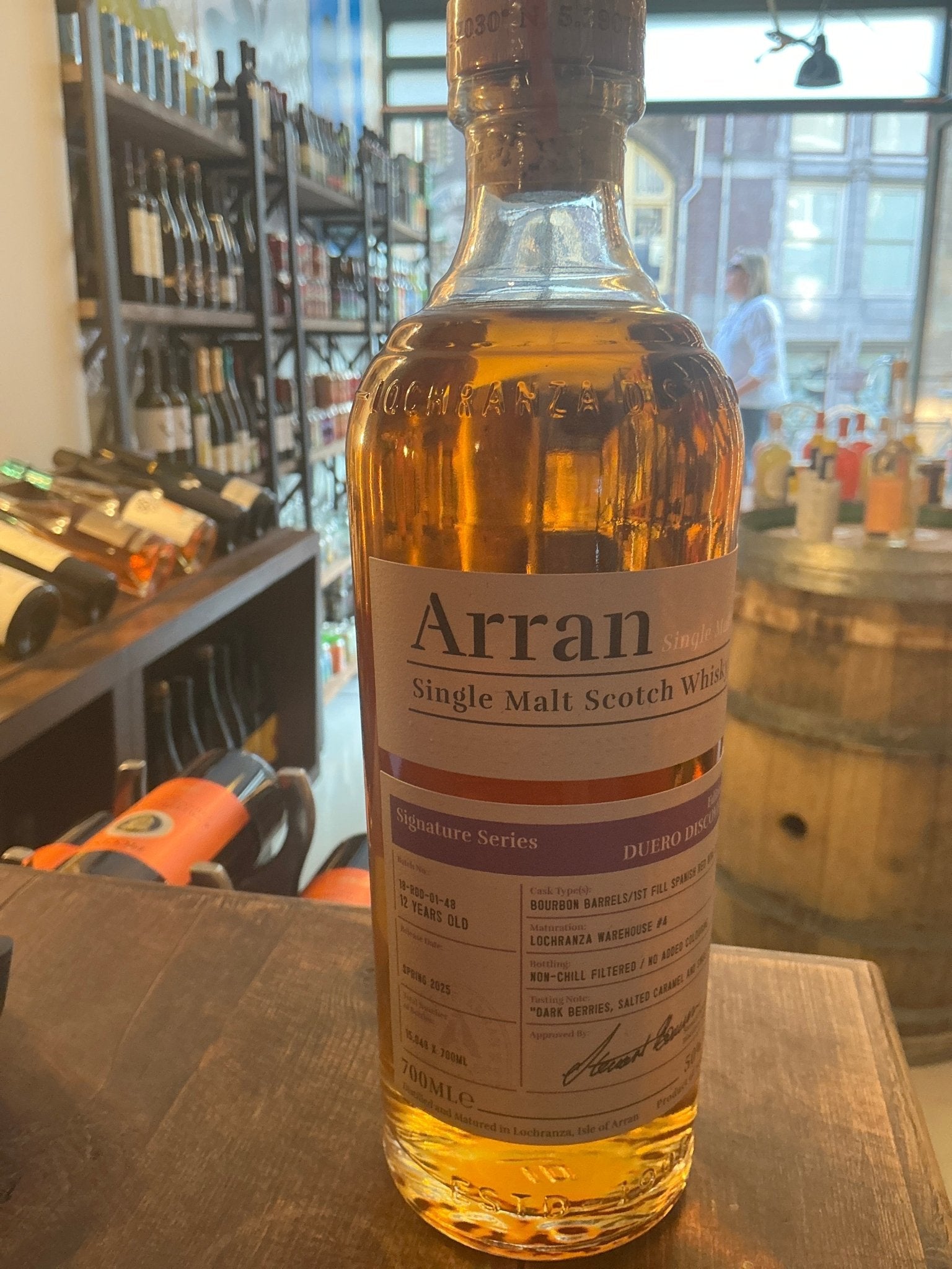 Arran Single Malt Duero Discovery Edition 3 bottle with amber whisky, premium aged spirit, artisanal small batch specialty.