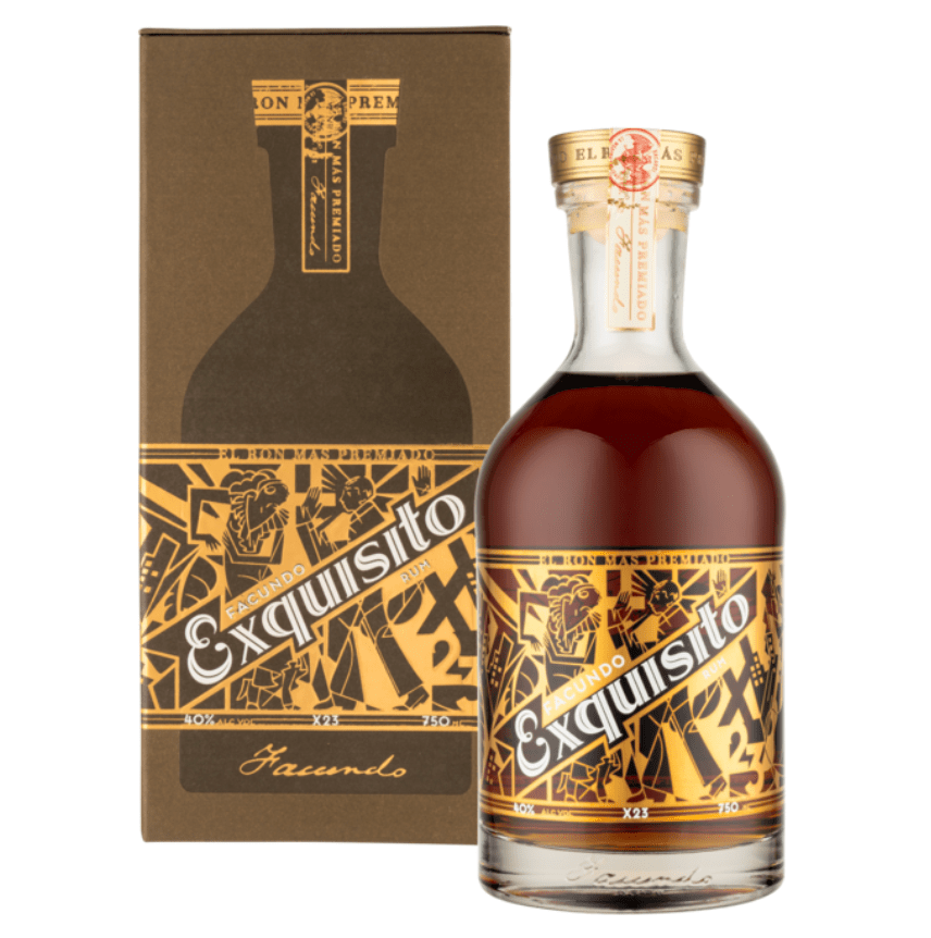 Bacardi Facundo Exquisito bottle — ultra-premium aged rum blended from 7–23 year old rums with sherry cask finish by Bacardi
