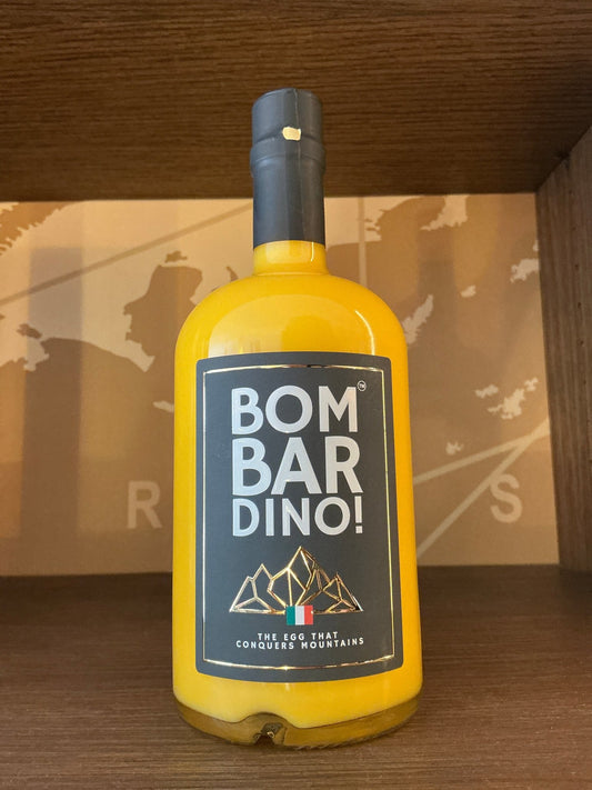 Bombardino Italian Alpine Egg Liqueur 70cl bottle – 17% ABV, made in the Dolomites with rum, egg yolk, milk and sugar