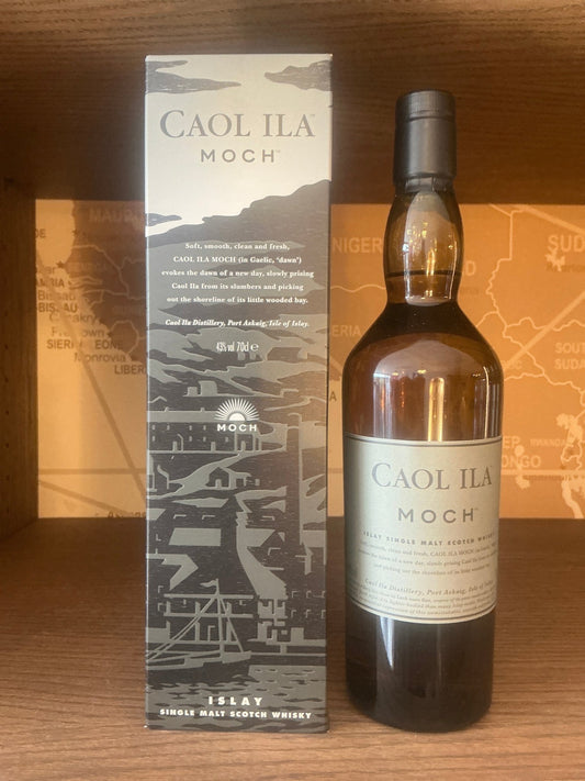 Caol Ila Moch Islay Single Malt Scotch Whisky bottle — light, approachable peated whisky with citrus & coastal notes