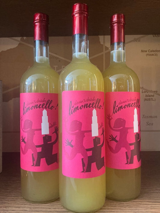 Daan's Drinks Limoncello 3-Pack Bundle — three 1-litre bottles with Max Kisman label design, Italian-inspired citrus liqueur