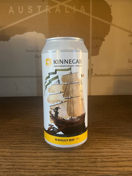 Kinnegar Scraggy Bay IPA can — balanced Irish American IPA, 5.3% ABV, 60 IBU