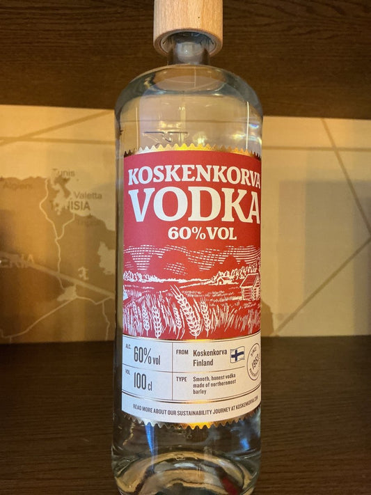 Koskenkorva Vodka 60% bottle, 60% ABV