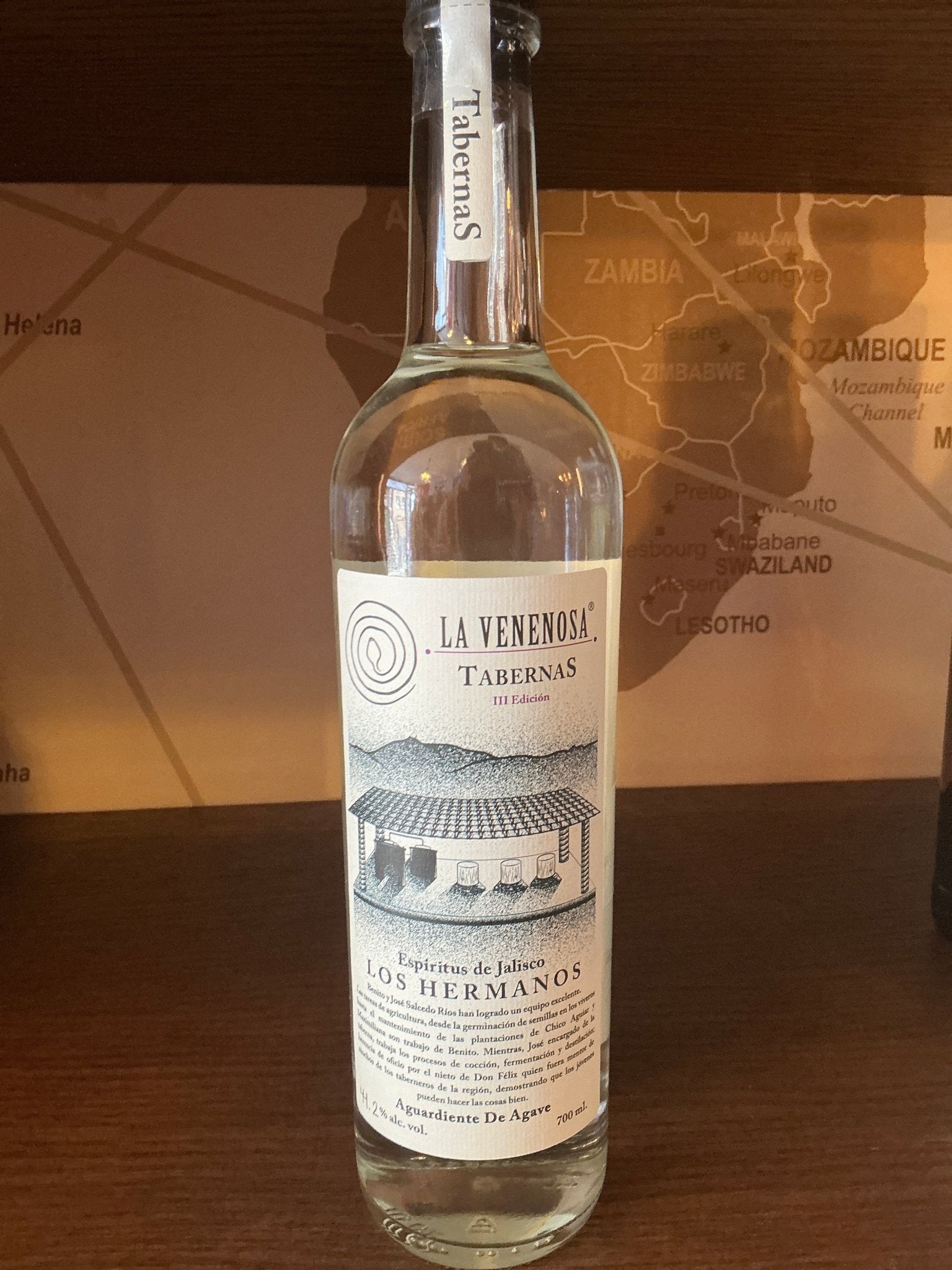 La Venenosa Raicilla Tabernas 70cl bottle – 44.4% Chico Aguiar agave spirit from El Tuito Jalisco Mexico, double-distilled Philippine still