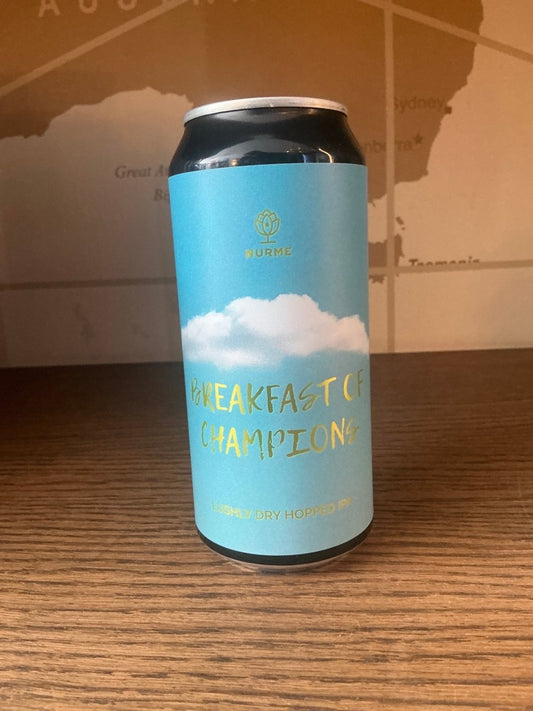 Nurme Breakfast of Champions DDH Hazy IPA can — juicy tropical New England IPA, 6.5% ABV