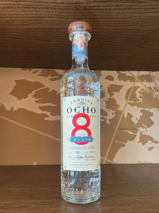 Ocho Blanco Tequila — single estate 100% blue agave blanco tequila from Jalisco, 40% ABV
