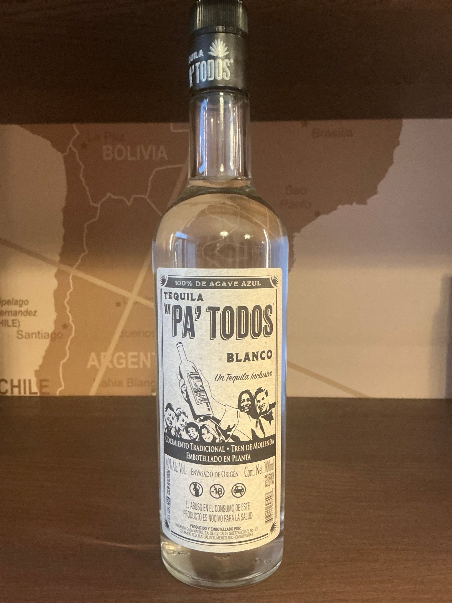 Pa' Todos Blanco Tequila bottle — additive-free, traditionally made blanco tequila from Hacienda Casa Macías, Jalisco, Mexico