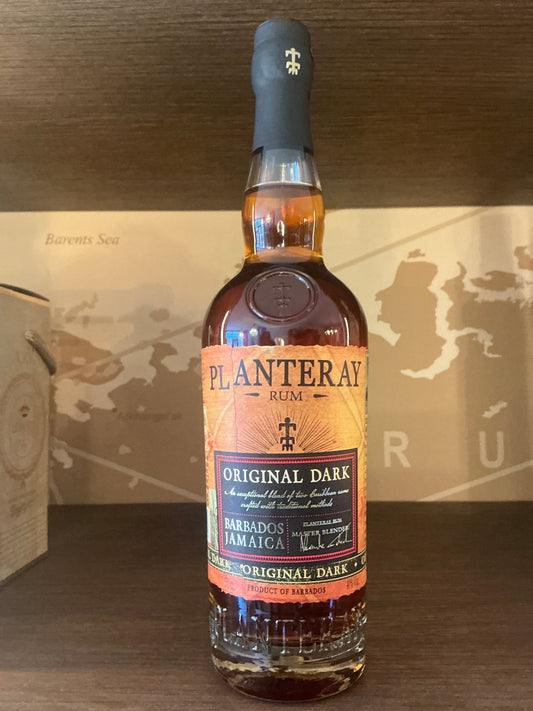 Planteray Original Dark Rum bottle — rich Barbados molasses rum with caramel, vanilla and spice.
