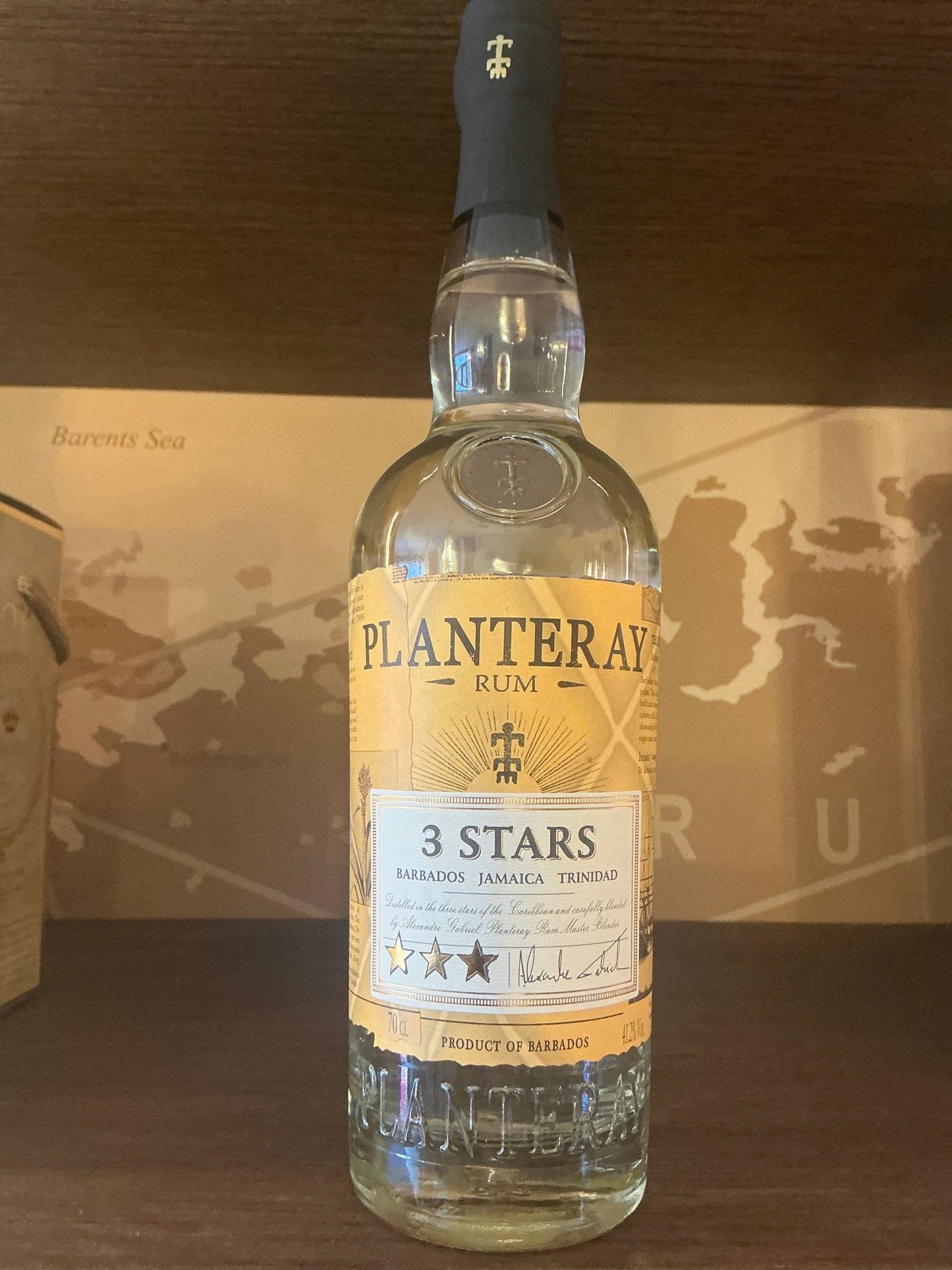 Planteray Three Stars white rum bottle — Barbados, Trinidad & Jamaica blend by Planteray.