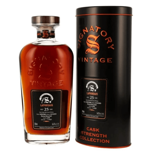 Signatory Laphroaig 25 Year 2000 Single Cask #4708 Symington's Choice 70cl bottle — rare Islay single malt Scotch whisky