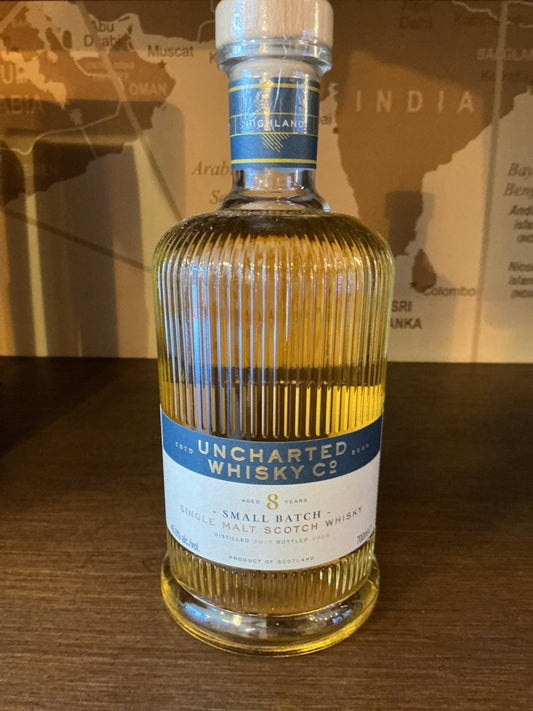 Uncharted Blue Label 8 Year Old Small Batch single malt Scotch whisky bottle, 70 cl, 46% ABV