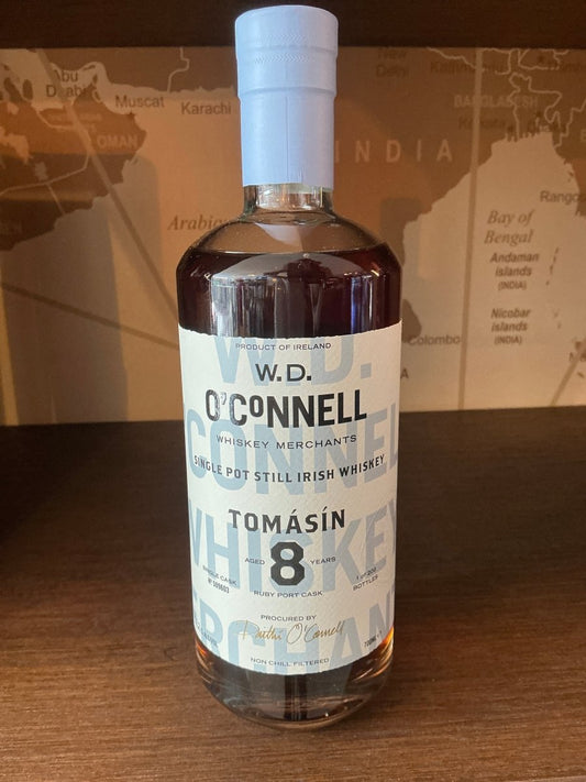 W.D. O’Connell Tomásín Ruby Port Single Cask whiskey bottle, 52.2% ABV
