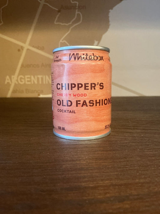 Whitebox Chipper's Old Fashioned 100ml can – 32.2% ABV ready to drink cocktail with virgin oak-aged whisky, cherrywood bitters and gomme syrup
