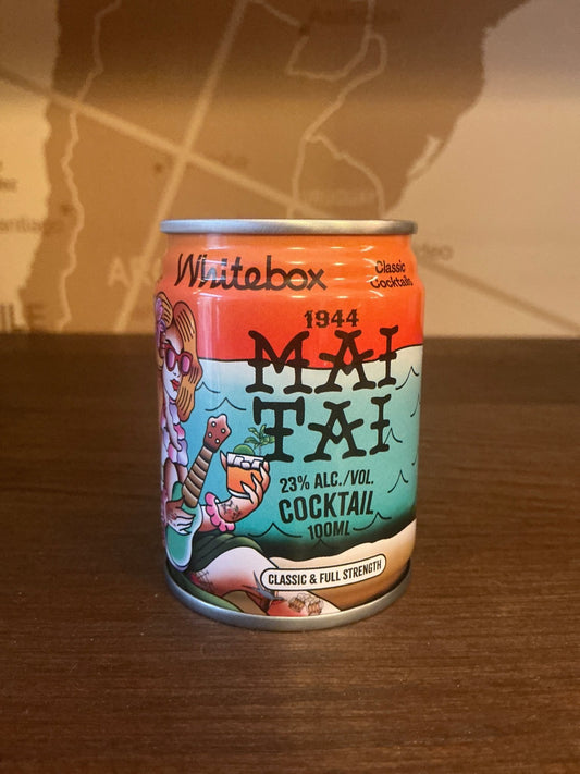 Whitebox Mai Tai 100ml can – 23% ABV ready to drink tiki cocktail with Rum, Lime, Orange Curaçao and Orgeat, Trader Vic's 1944 classic