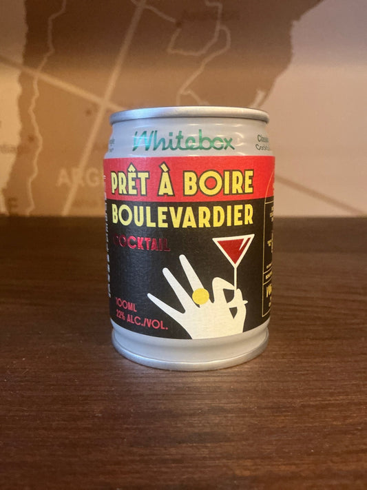 Whitebox Prêt à Boire Boulevardier 100ml can – 22% ABV ready to drink cocktail with Bourbon, Sweet Vermouth and Italian Bitter, Great Taste Award 2023