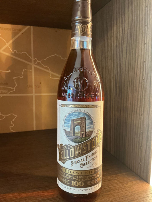 Yellowstone 100 Proof Toasted Bourbon 70cl bottle — Kentucky straight bourbon with toasted oak finish by Limestone Branch Distillery