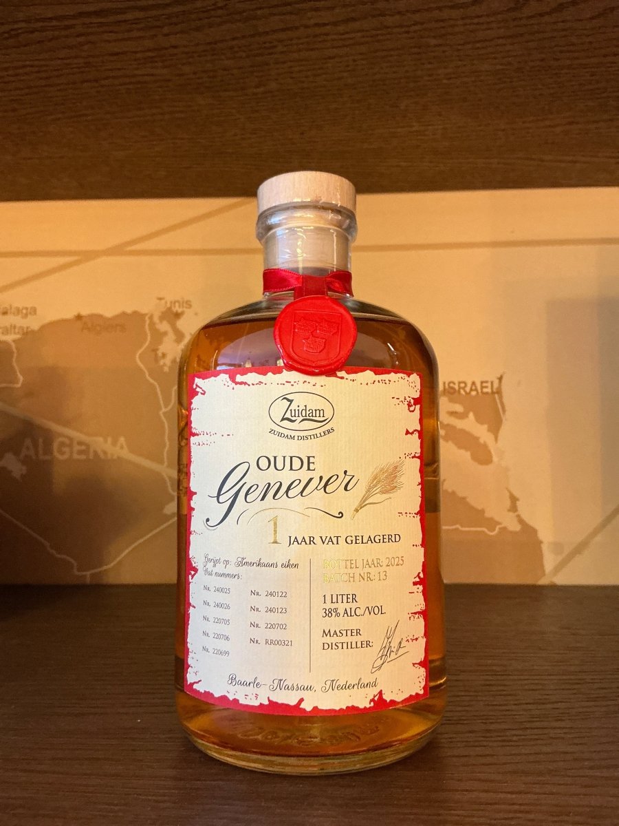 Zuidam Oude Genever 1 Year Barrel Aged bottle, 100 cl, 38.0% ABV.